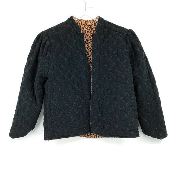 Something Navy Reversible Quilted Jacket Leopard - Picture 10 of 12